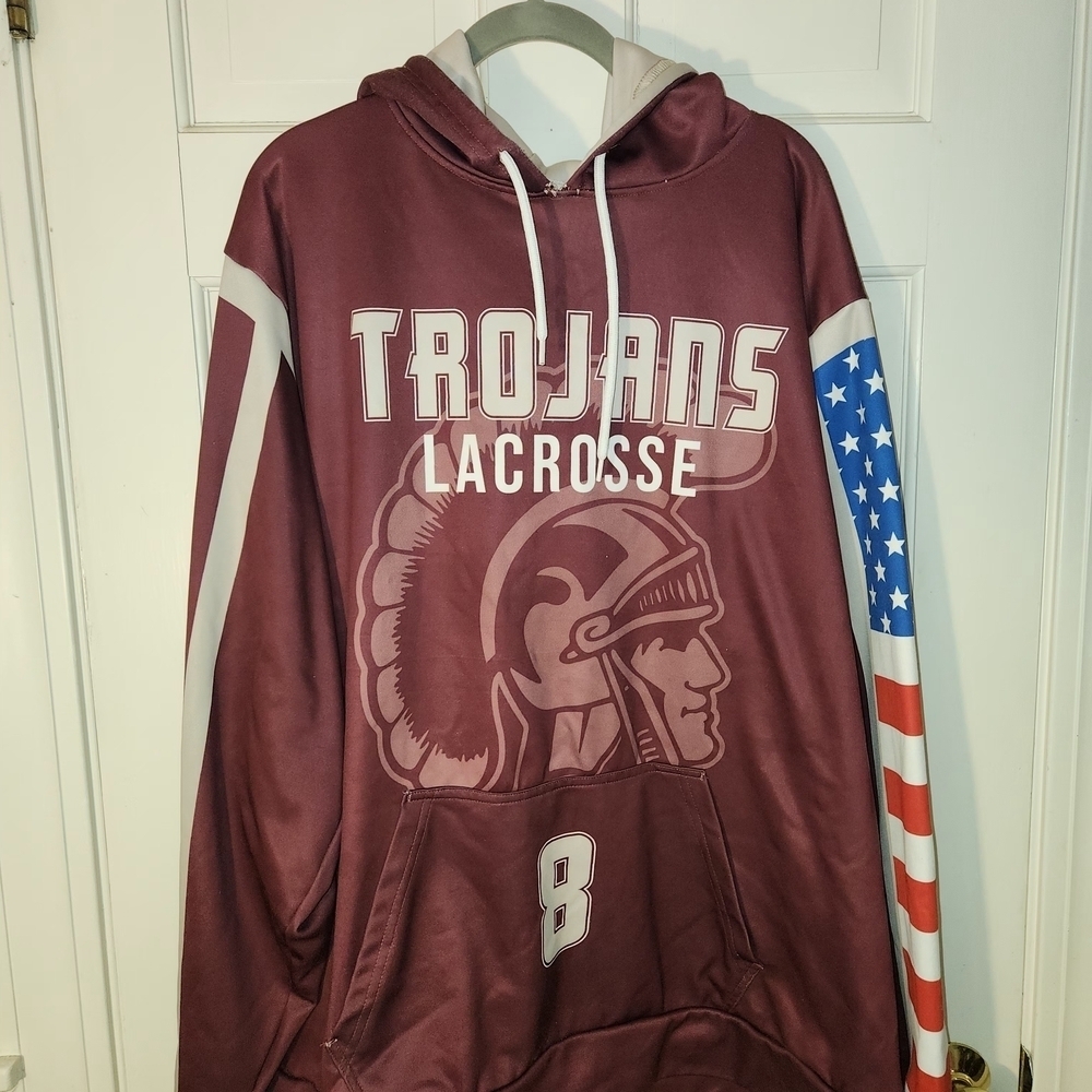 Trojans Lacrosse Maroon Hoodie